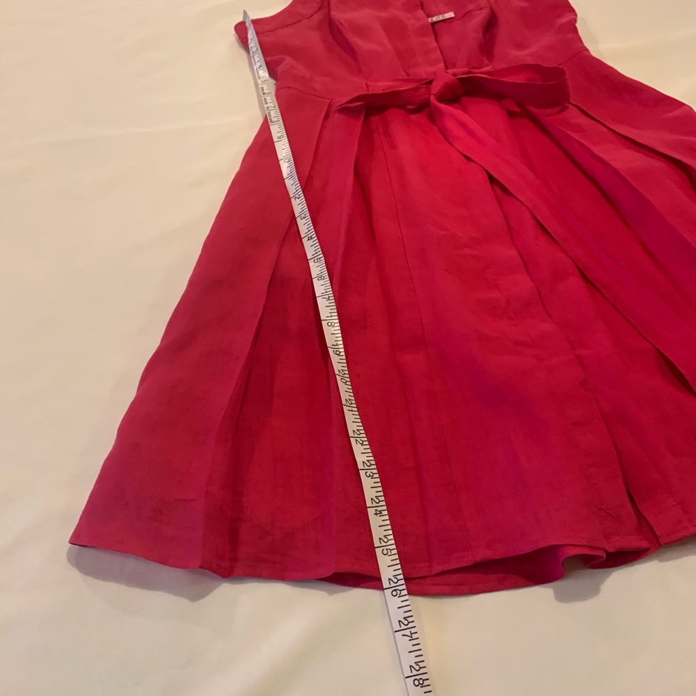 HD in Paris Anthropologie Printemps Linen Shirtdress Size 2 Raspberry color - Picture 10 of 16